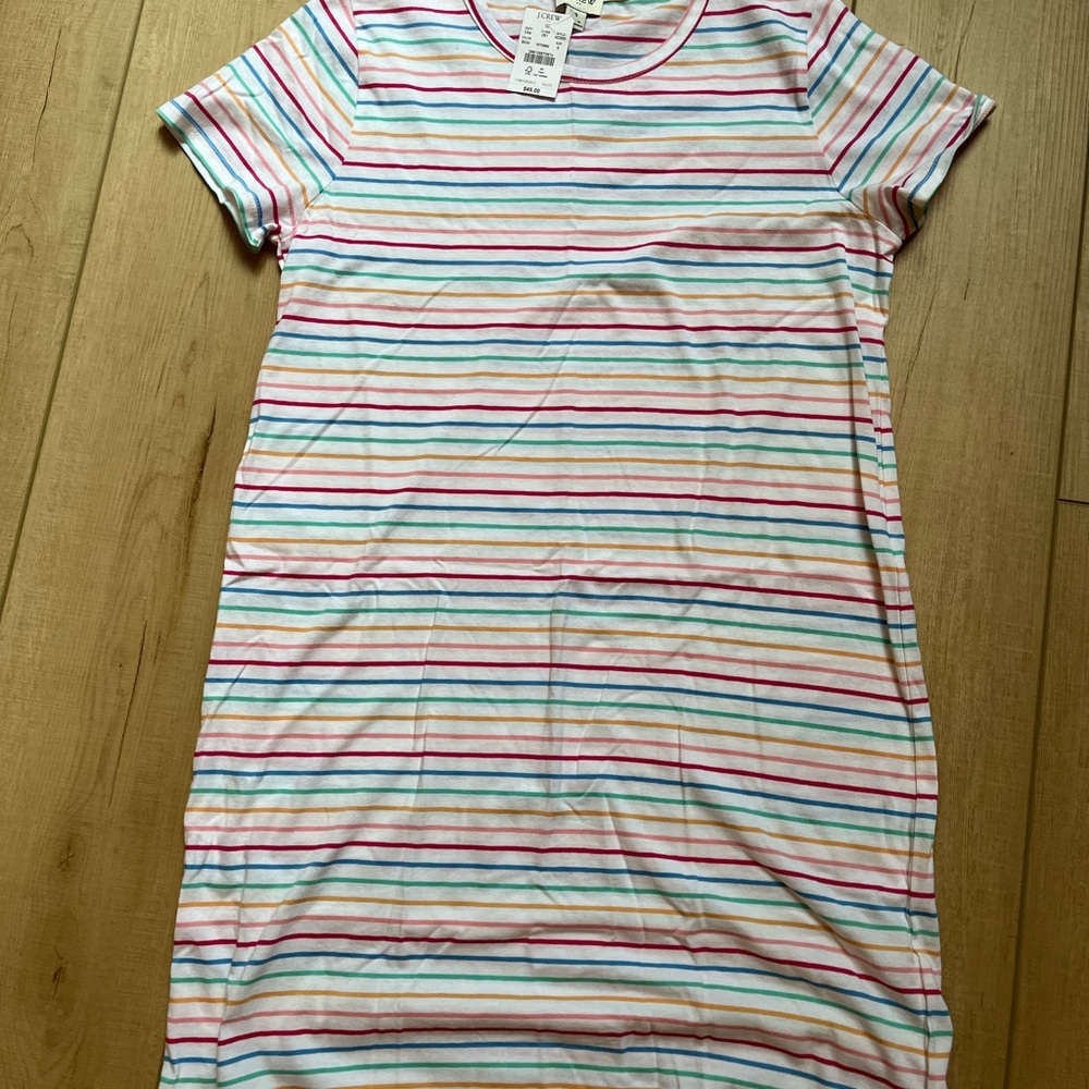 J. Crew Multicolor Striped Tee Dress